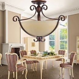 Designer Touch Decorative Rustic Lodge Vintage Mini Style Painting Metal Pendant Light