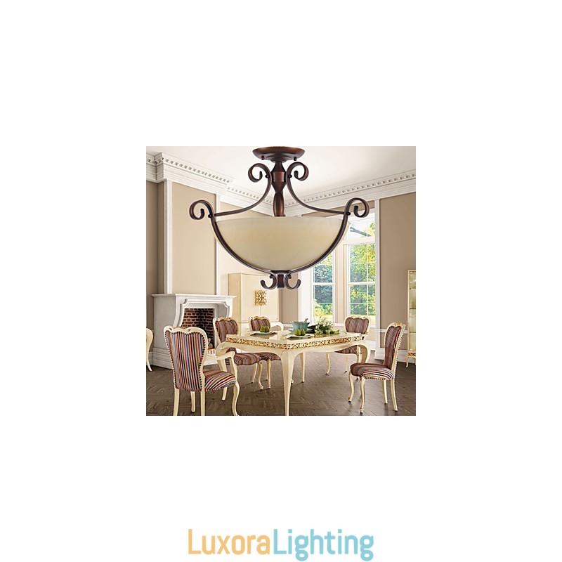 Designer Touch Decorative Rustic Lodge Vintage Mini Style Painting Metal Pendant Light