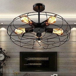 Designer Touch Decorative Industrial Vintage Metal Fan Pendant Lamp Steampunk Ceiling Chandelier Light