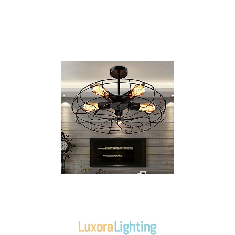 Designer Touch Decorative Industrial Vintage Metal Fan Pendant Lamp Steampunk Ceiling Chandelier Light