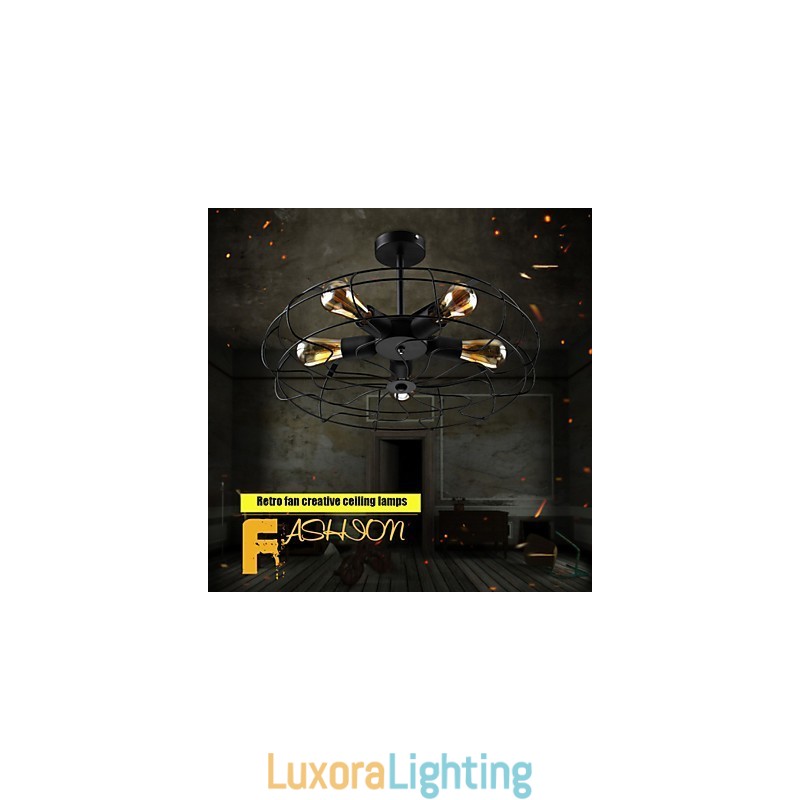 Designer Touch Decorative Industrial Vintage Metal Fan Pendant Lamp Steampunk Ceiling Chandelier Light