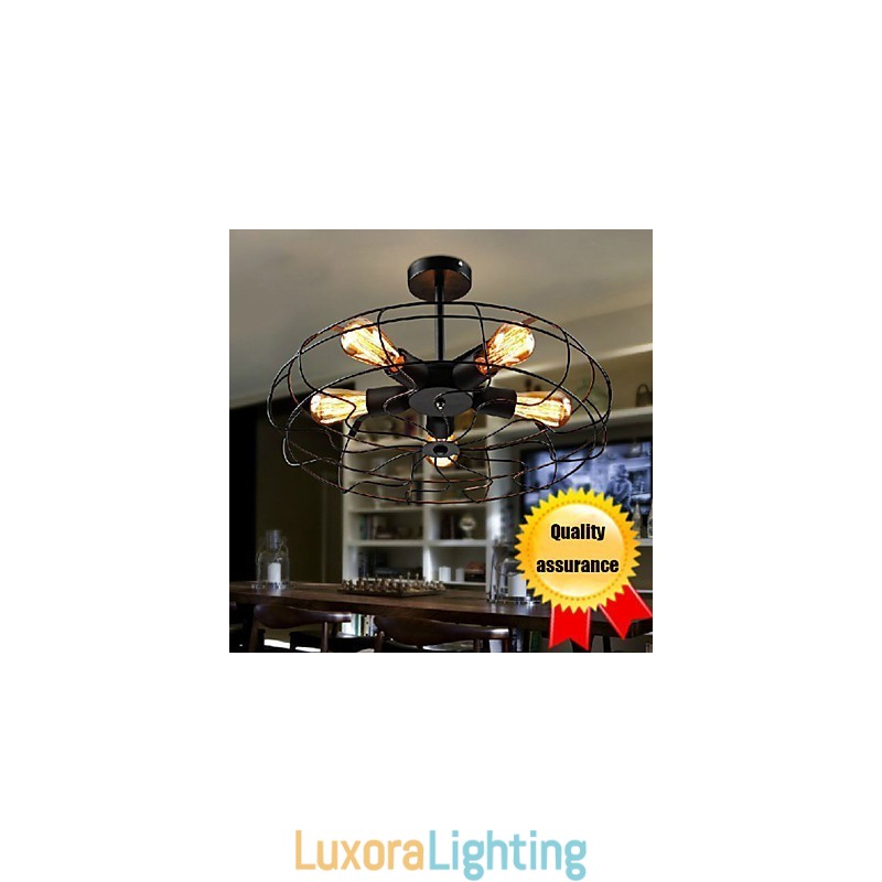 Designer Touch Decorative Industrial Vintage Metal Fan Pendant Lamp Steampunk Ceiling Chandelier Light