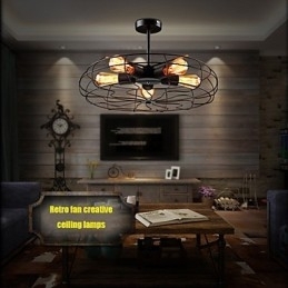 Designer Touch Decorative Industrial Vintage Metal Fan Pendant Lamp Steampunk Ceiling Chandelier Light