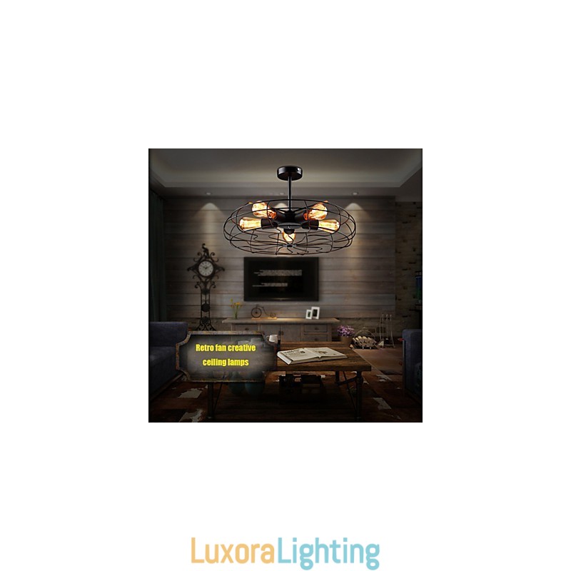 Designer Touch Decorative Industrial Vintage Metal Fan Pendant Lamp Steampunk Ceiling Chandelier Light