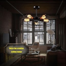Designer Touch Decorative Industrial Vintage Metal Fan Pendant Lamp Steampunk Ceiling Chandelier Light