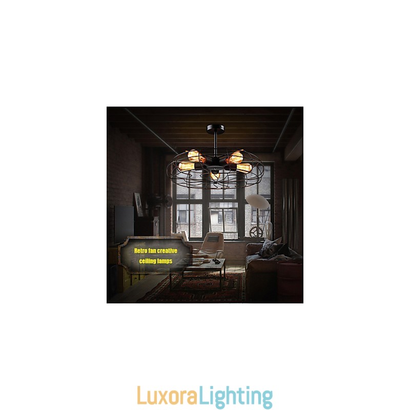 Designer Touch Decorative Industrial Vintage Metal Fan Pendant Lamp Steampunk Ceiling Chandelier Light