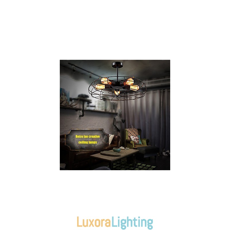Designer Touch Decorative Industrial Vintage Metal Fan Pendant Lamp Steampunk Ceiling Chandelier Light