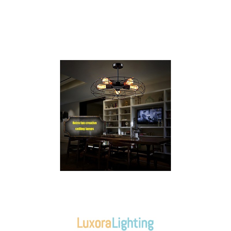 Designer Touch Decorative Industrial Vintage Metal Fan Pendant Lamp Steampunk Ceiling Chandelier Light