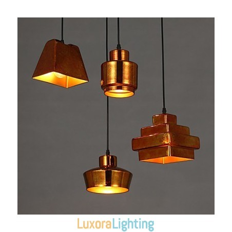 Designer Touch Decorative American Country Retro Glass Chandelier Rusty Sitting Droplight