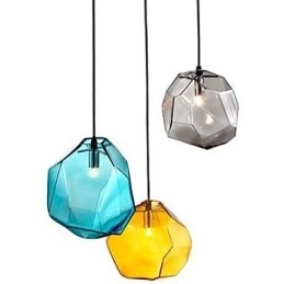 Designer Touch Decorative Creative Ice Crystal Glass Diamond Pendant Chromatic Droplight Lamp Light