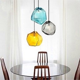Designer Touch Decorative Creative Ice Crystal Glass Diamond Pendant Chromatic Droplight Lamp Light