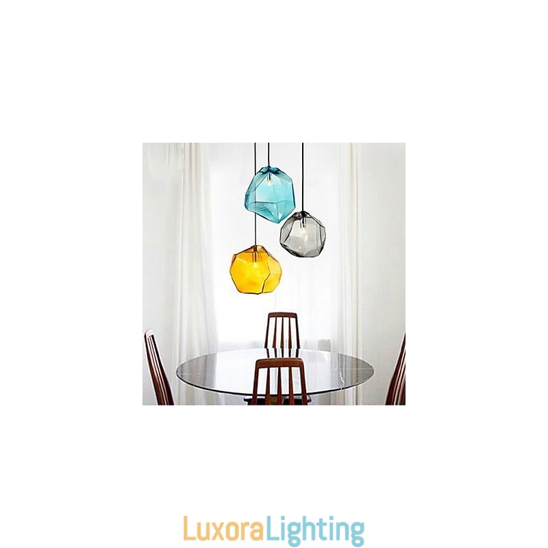 Designer Touch Decorative Creative Ice Crystal Glass Diamond Pendant Chromatic Droplight Lamp Light