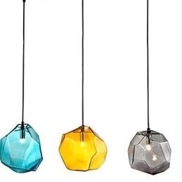 Designer Touch Decorative Creative Ice Crystal Glass Diamond Pendant Chromatic Droplight Lamp Light