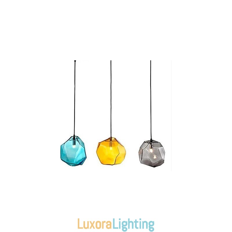 Designer Touch Decorative Creative Ice Crystal Glass Diamond Pendant Chromatic Droplight Lamp Light