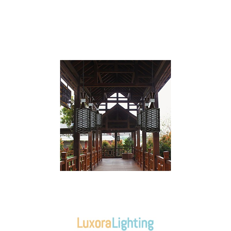 Designer Touch Decorative The Cane Makes Up Hand Woven Individuality Creative Arts Droplight Lamp Light