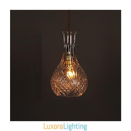 Designer Touch Decorative Romantic Bottle Creative Carved Art Glass Chandelier Light Pendant Light