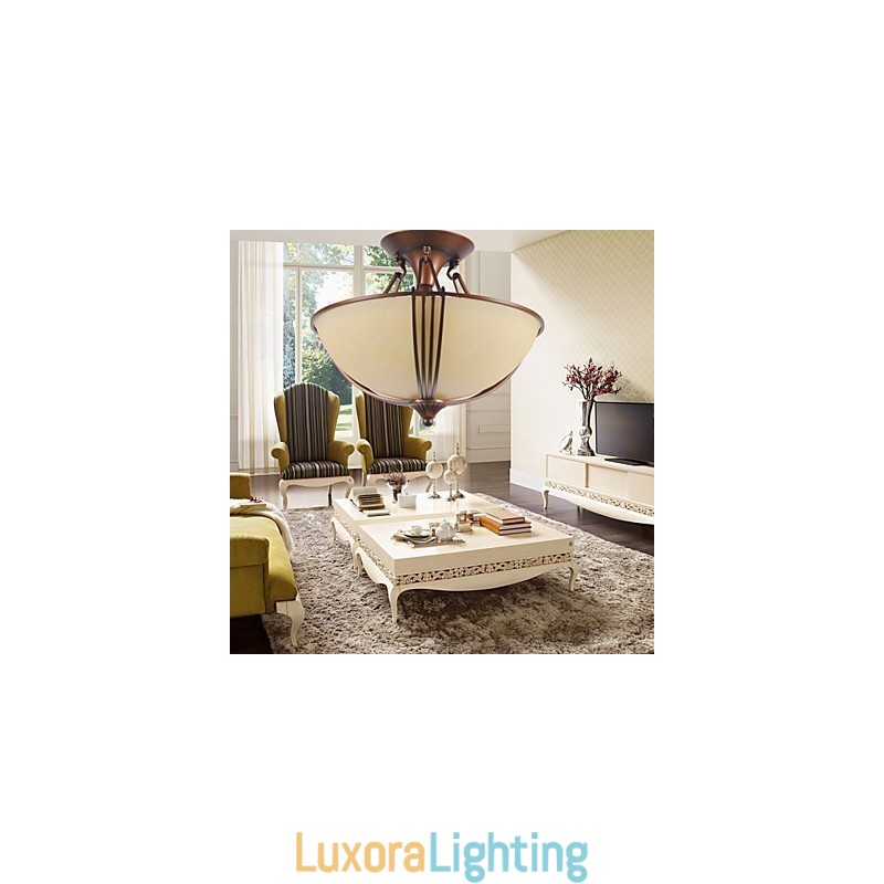 Designer Touch Decorative Rustic Lodge Vintage Mini Style Painting Metal Pendant Light