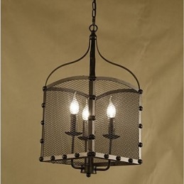 Designer Touch Decorative A Net Cover Retro Industrial Wind Cafe Wrought Lron Chandelier