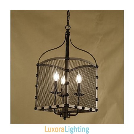 Designer Touch Decorative A Net Cover Retro Industrial Wind Cafe Wrought Lron Chandelier