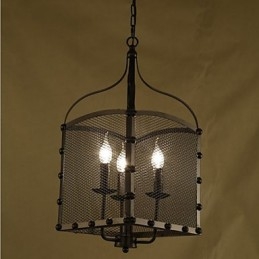 Designer Touch Decorative A Net Cover Retro Industrial Wind Cafe Wrought Lron Chandelier