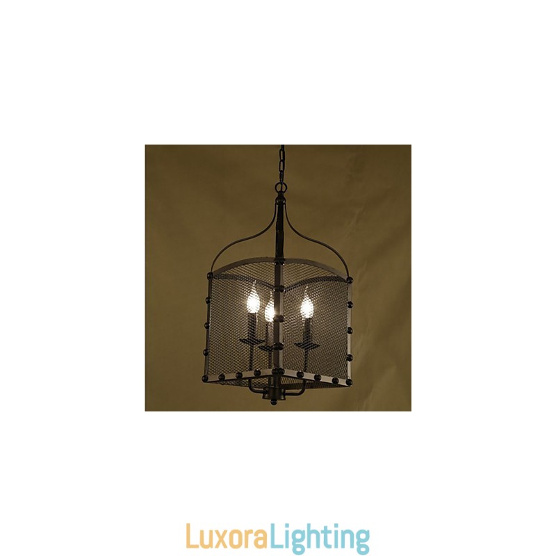 Designer Touch Decorative A Net Cover Retro Industrial Wind Cafe Wrought Lron Chandelier