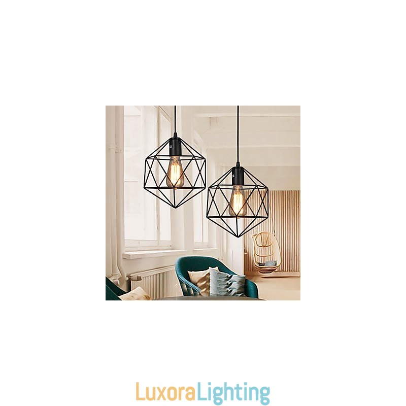 Designer Touch Decorative Geometrical Line Diamond Wrought Iron Chandelier Pendant Light Modern Contemporary