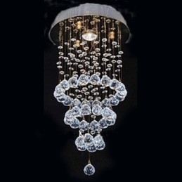 Designer Touch Decorative Modern Contemporary Crystal Electroplated Metal Flush Mount