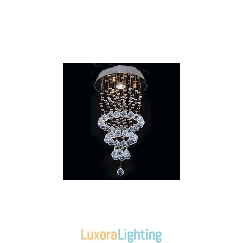 Designer Touch Decorative Modern Contemporary Crystal Electroplated Metal Flush Mount