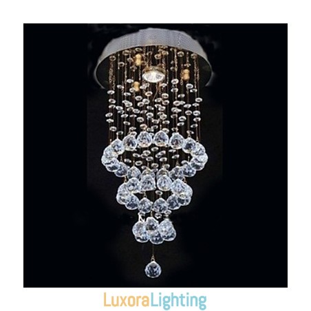 Designer Touch Decorative Modern Contemporary Crystal Electroplated Metal Flush Mount