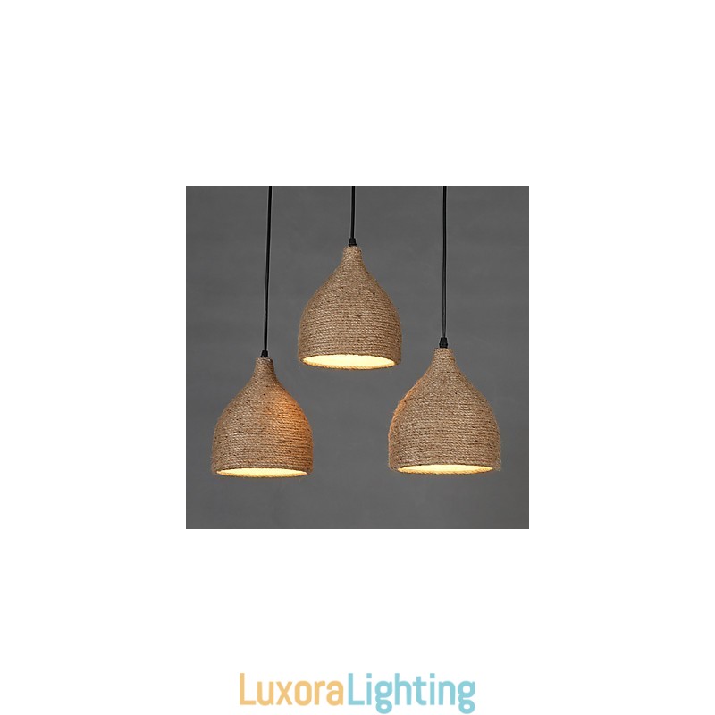 Designer Touch Decorative Country Lofts Restoring Ancient Ways Hemp Rope Single Head Small Droplight Lamp