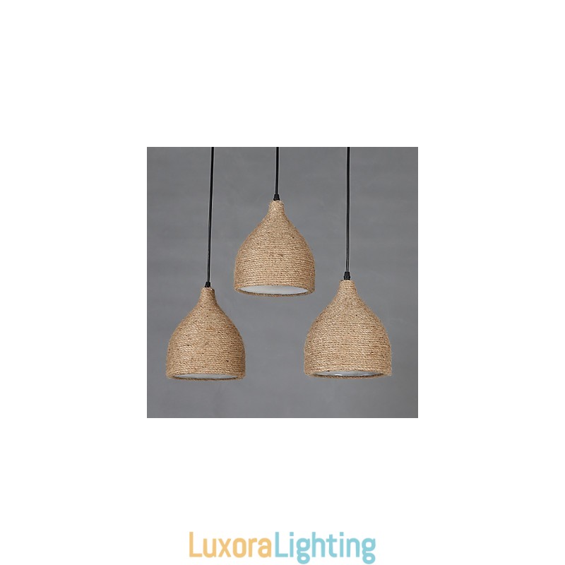 Designer Touch Decorative Country Lofts Restoring Ancient Ways Hemp Rope Single Head Small Droplight Lamp