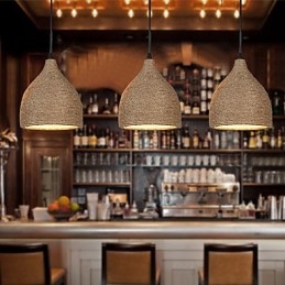 Designer Touch Decorative Country Lofts Restoring Ancient Ways Hemp Rope Single Head Small Droplight Lamp