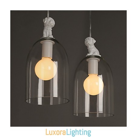 Designer Touch Decorative The Cartoon Dog Droplight Taipei Rural Glass Individuality Creative Small Droplight Lamp