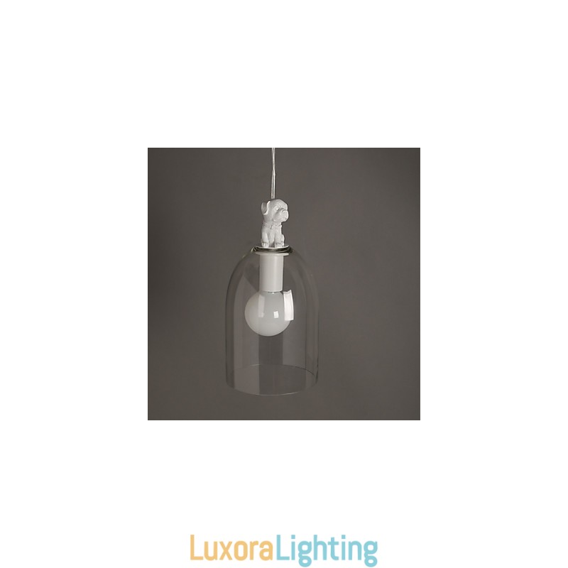 Designer Touch Decorative The Cartoon Dog Droplight Taipei Rural Glass Individuality Creative Small Droplight Lamp