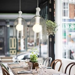 Designer Touch Decorative The Cartoon Dog Droplight Taipei Rural Glass Individuality Creative Small Droplight Lamp