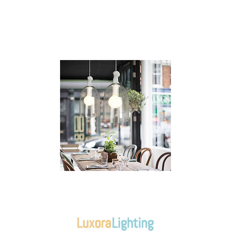 Designer Touch Decorative The Cartoon Dog Droplight Taipei Rural Glass Individuality Creative Small Droplight Lamp