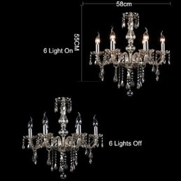 Designer Touch Decorative 6 Lights Luxury Crystal Chandelier Cognac Color K9 Crystal Chandelier