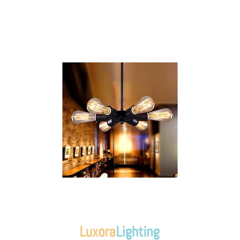 Designer Touch Decorative American Country Industrial Wind Six Head Ferris Wheel Droplight