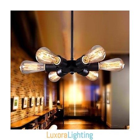 Designer Touch Decorative American Country Industrial Wind Six Head Ferris Wheel Droplight