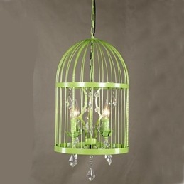 Designer Touch Decorative Vintage Iron Cage Staircase Lamp Chandelier Crystal