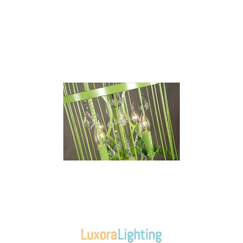 Designer Touch Decorative Vintage Iron Cage Staircase Lamp Chandelier Crystal