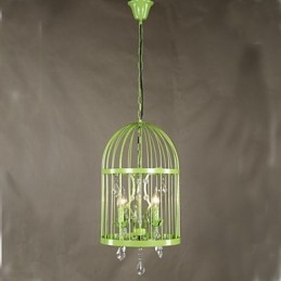 Designer Touch Decorative Vintage Iron Cage Staircase Lamp Chandelier Crystal