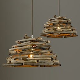 Designer Touch Decorative Retro Classic Wooden Ceiling Lights Simple Pendant Lamps Cafe Pendant Lamp