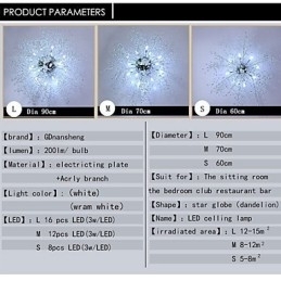 Designer Touch Decorative G4 Mitated Crystal Lamp Pendant Light Stainless Steel Dia 90CM