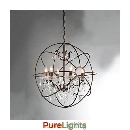 Designer Touch Decorative Vintage Crystal Painting Metal Chandelier