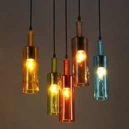 Designer Touch Decorative Diffuse Light Color Restoring Ancient Ways Bottle Droplight Pendant Light