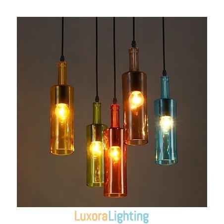 Designer Touch Decorative Diffuse Light Color Restoring Ancient Ways Bottle Droplight Pendant Light