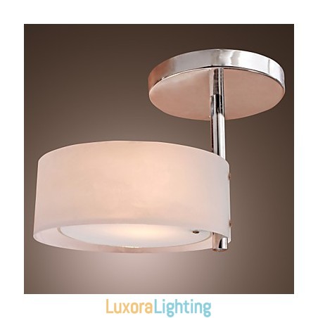 Designer Touch Decorative Modern Contemporary Mini Style Chrome Metal Chandelier Flush Mount Garage