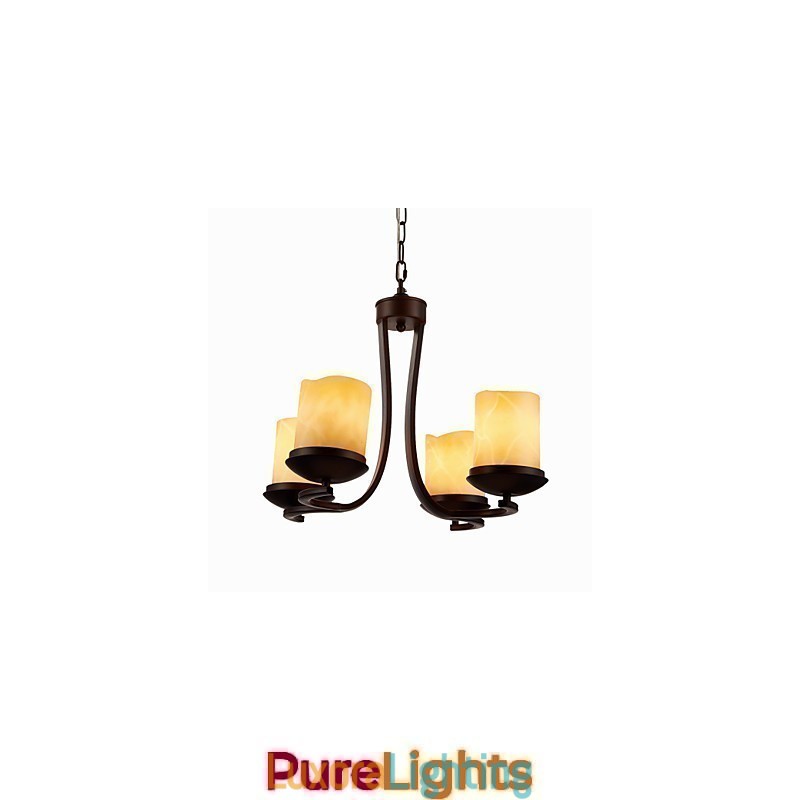 Designer Touch Decorative Iron Painting Chandelier with Glass Shade Classic Candle Lighting Lamp 4 Heads