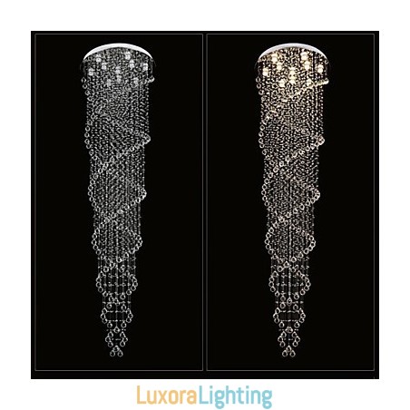 Designer Touch Decorative Ceiling Chandelier Light Pendant Light Lamp Lighting Fixtures with K9 Crystal Double Spiral